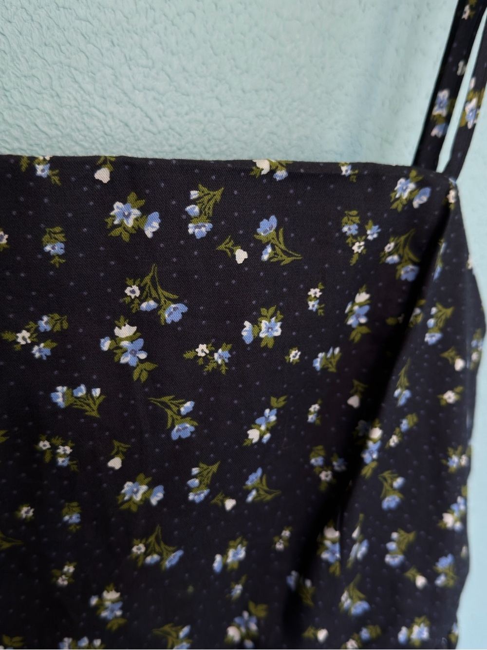 No Boundaries Black Slip with Blue Floral Print